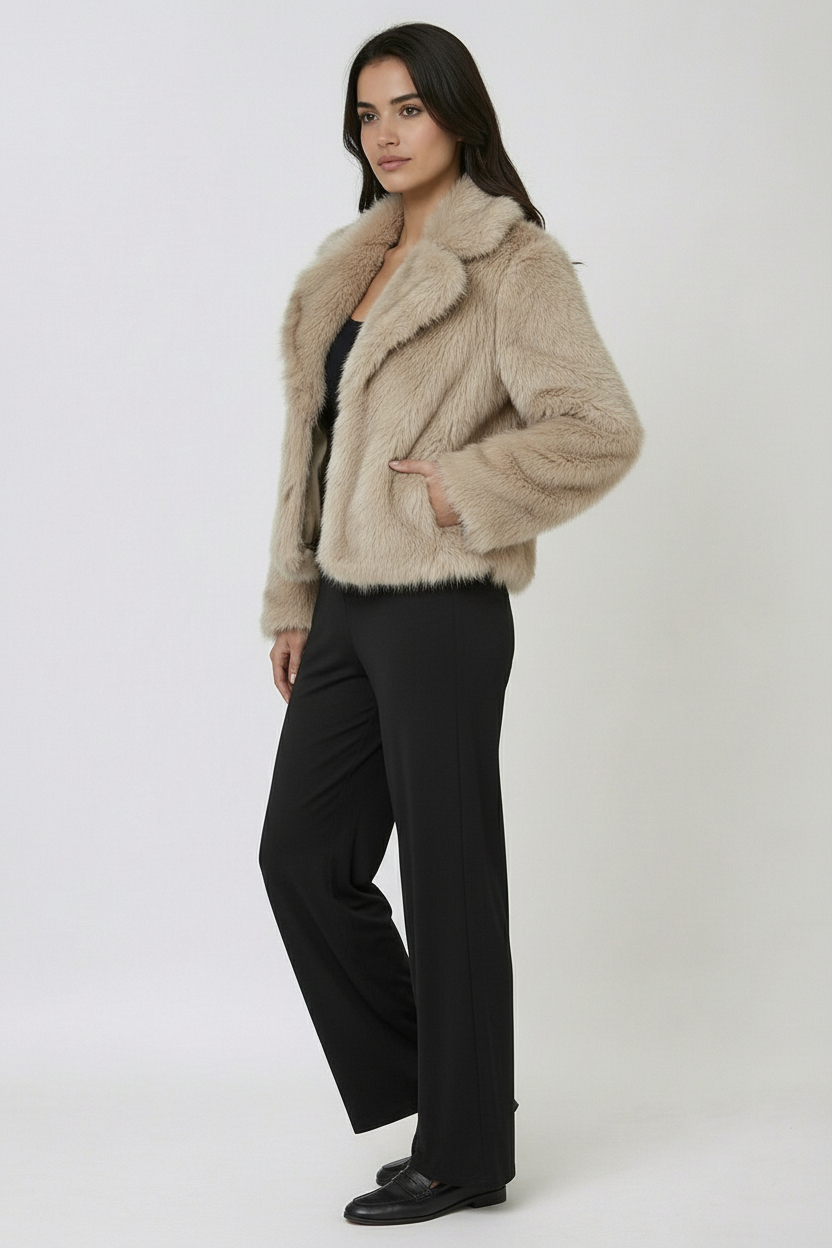 Isabelle – Luxe Imitatiebont Winterjas